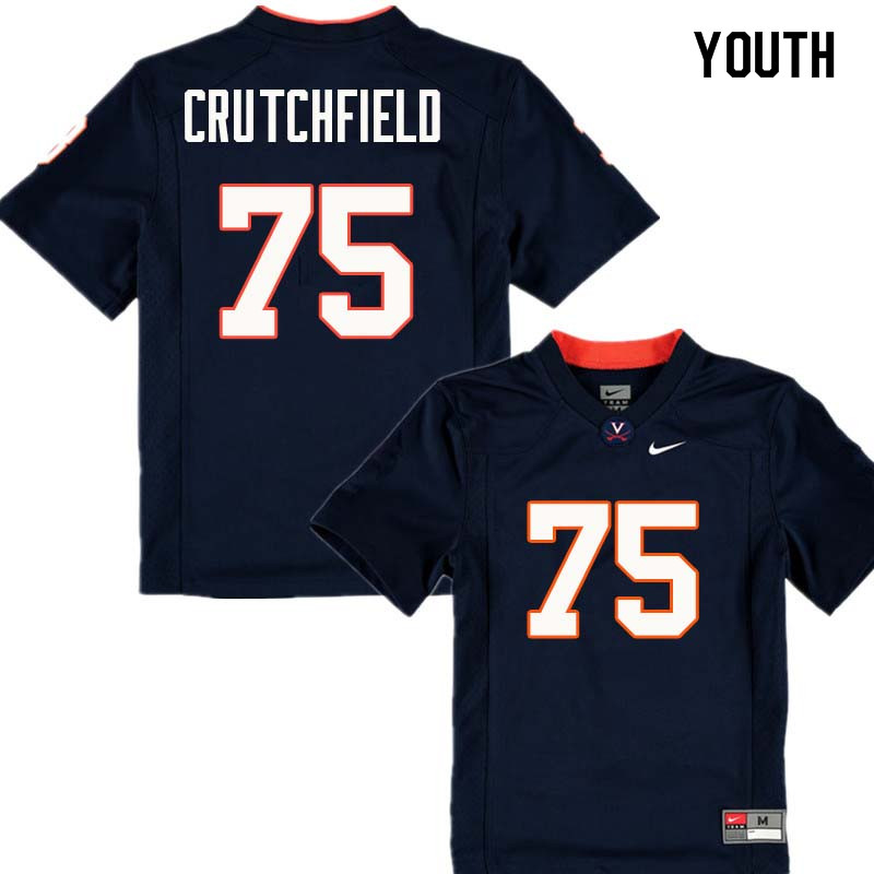 Youth #75 Osiris Crutchfield Virginia Cavaliers College Football Jerseys Sale-Navy